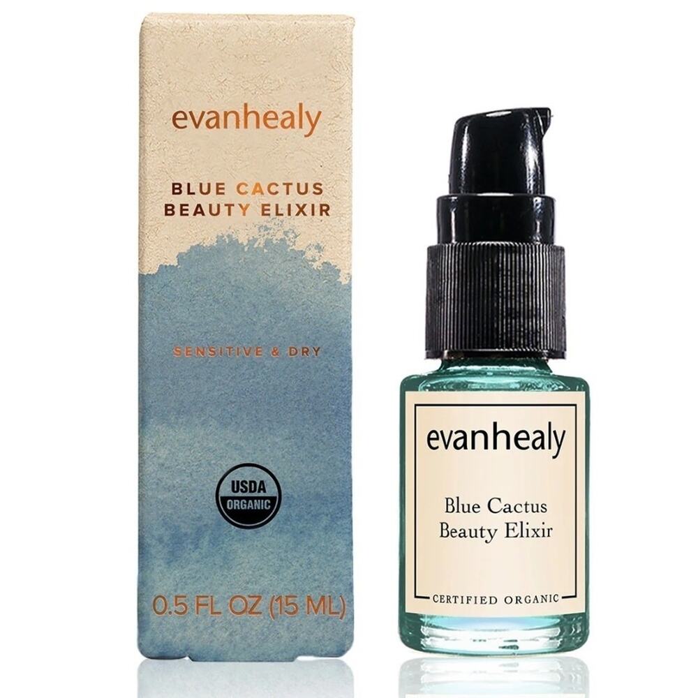Evanhealy Blue Cactus Beauty Elixir 0.5oz Organic Face Oil Sensitive Dry Skin - Picture 2 of 7